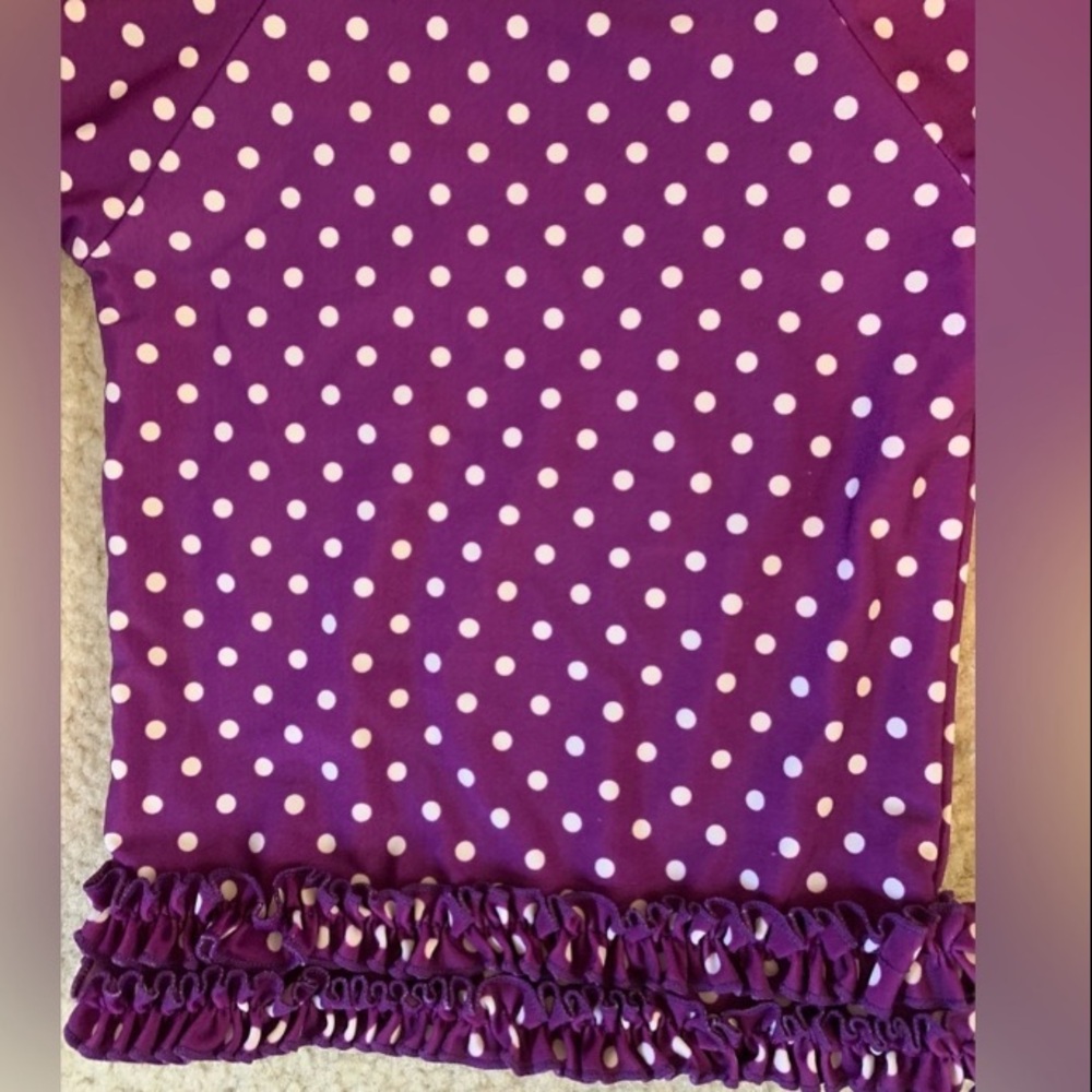 Ruffle Butts Purple and White Polka Dot Swim Shirt Rashguard-Size 18-24 Months - Picture 4 of 5